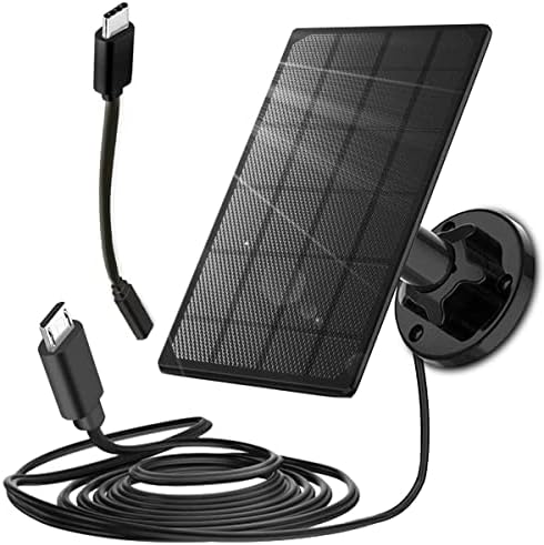 Соларен панел за безжични външни охранителни камери, Водоустойчиви Слънчеви Панели IP 66 3,6 W с порт Micro USB, 10-крак