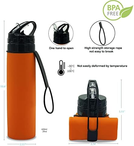 Сгъваема Бутилка за вода Weicoca С мундштуком за Еднократна употреба От Хранително-силикон, не съдържат BPA, Леки, Лесно