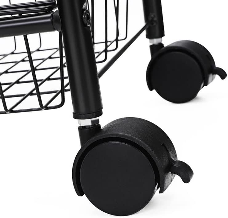 DINGZZ 3 нива Кухненска количка количка с дръжка на Количка за Кухненски шкаф в Банята Бял Черен (Цвят: E, Размер: 28,3