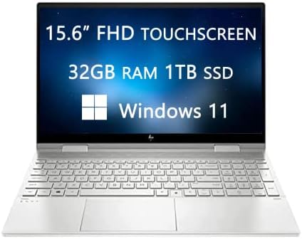 Лаптоп HP Envy X360 15 сензорен екран FHD, най-новата актуализация на 2023 г., Intel Core i5-1135G7, 32 GB оперативна