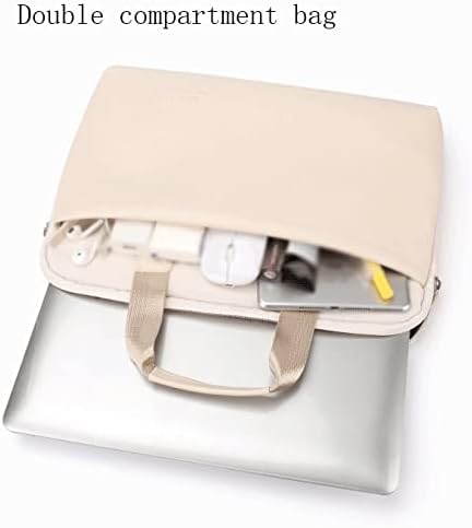 Водоустойчива чанта за лаптоп от изкуствена кожа, устойчив на удари калъф за носене на лаптоп, Куфарче, Чанта (Цвят: