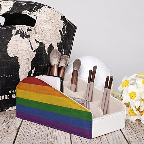 ЛГБТ Гордостта Флаг Дистанционно Управление Притежателят От Изкуствена Кожа Кутия-Органайзер за Съхранение за Домашния