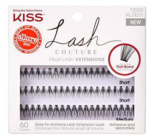 Изкуствени мигли за удължаване на Kiss Lash Couture къси/средни (опаковка от 3 броя)
