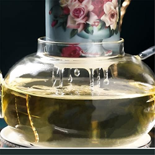 ZLXDP Чай от Костен Порцелан със Сини Дъно и Роза, Английски Порцелан Чай, Керамична Саксия, Сметана, Сахарница, Комплект