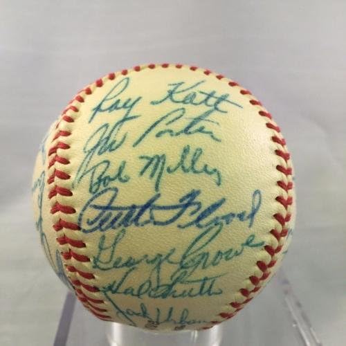 Боб Гибсън Нов Сезон 1959 Екипът на Сейнт Луис Кардиналс Подписа договор с JSA по бейзбол COA - Бейзболни топки с автографи