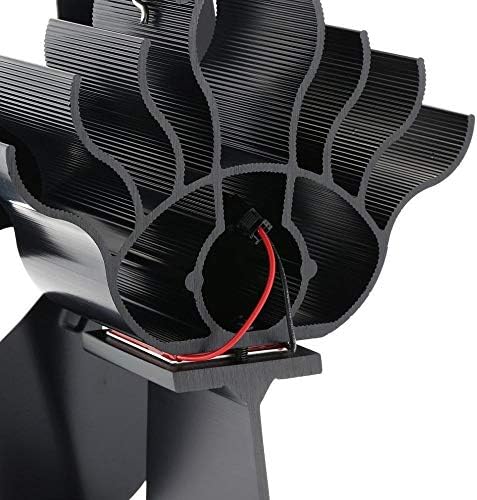 MIFOR YYYSHOPP Вентилатор за печка с 4 остриета, работещ от топлина, Дърво Горелка, на Тихо и Черен Вентилатор за домашна