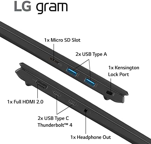 Ультралегкий лаптоп LG грам (2022) 17Z90Q, 17-инча (2560 х 1600) IPS-дисплей, процесор Intel Evo 12-то поколение i7 1260P,