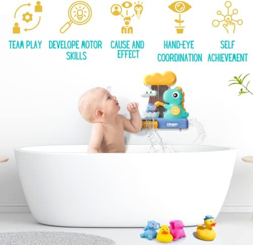 Комплект играчки за вана - Игра Заводные патица в риболова - Набор от стенни играчки за деца - Без мухъл - Подобрен дизайн,