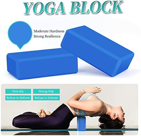 Колело за йога THYWD 12 в 1 Комплект с Валяк за облекчаване на болки и се масажира дълбоките тъкани, Блокче за йога,