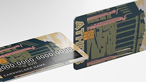 4 бр./компл. Стикер на картата с Афинским Парфеноном в стил Ретро - Vinyl Стикер за кредитни, дебитни, транспортни карти,