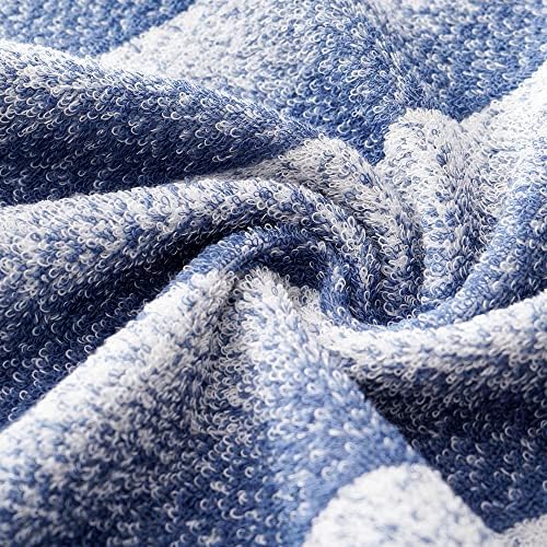 Кърпи за Ръце с Диагонал Раиран Модел YiLUOMO, Комплект от 2 Кърпи / хавлии син цвят, Выцветающий Дизайн, Памук,