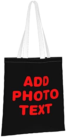 Обичай Чанти-Тоут С Логото на Фото Текст Персонализирани Торбички За Пазаруване За Жени, Бизнес Пътуване, Сватба Колеж