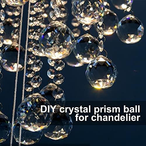 MerryNine Прозрачна Кристална Топка-Prism с 20 бр. Метални Пръстени, Ловец на слънчевото Греене, Производител на Светещи