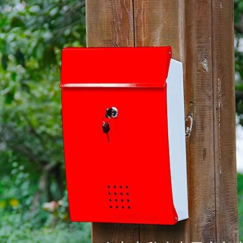 LIRUXUN Стенен монтаж Метална пощенска кутия за къщи, апартаменти, пощенска кутия с ключ, Антикоррозийный Кутия за съхранение