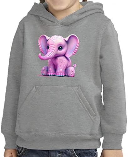 Сладък слон детски пуловер hoody с качулка - графичен гъба руното hoody с качулка - hoody с качулка любимци, изкуство