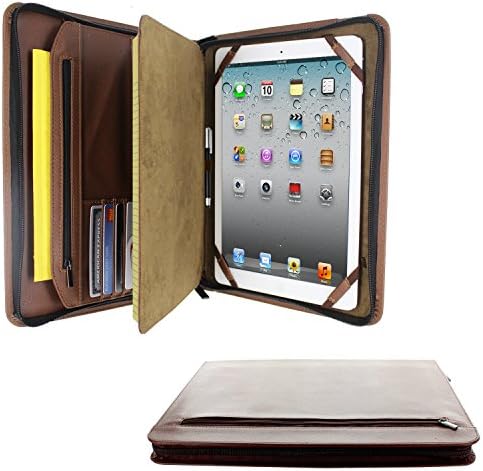 Калъф KHOMO Brown Executive PadFolio с държач за notepad и джобове за iPad 2,3,4, iPad Air, iPad Air 2 и iPad Pro 9,7