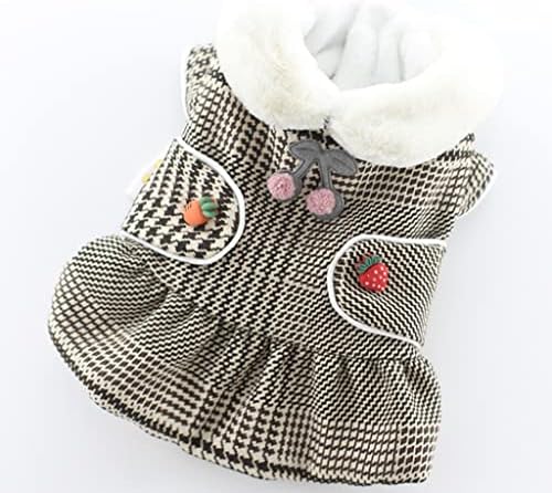 ПОРЪЧАЙТЕ Рокля за малко куче, зимни флисовую дрехи за домашни любимци, палто за куче и котка, топли памучни дрехи (Цвят: