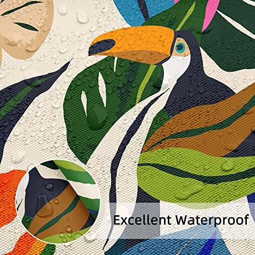 Тропическа Водоустойчива душ Завеса за душ С Разноцветни Листа, Абстрактни Завеси за душ от Палмови листа за Декор за