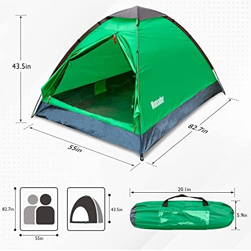 Палатка-Купол за Къмпинг Mansader за 2 Души, Водоустойчиви Леки Преносими Палатки за нощуване на Открито, Туризъм