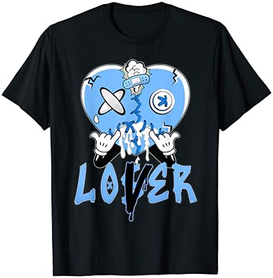 Тениска Racer Blue 5s В Тон със Синята тениска Губещ Любовник Heart 5 Racer