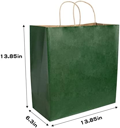 vanhel 50 бр 13,85x13,85x6,3 инчов крафт хартиени торбички с дръжки, Подаръчни пакети Голям размер, Рециклируеми