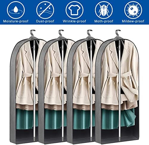 YuGtcen Чанти за дрехи за окачване на Дрехи с Дължина 40 сантиметра, 4 опаковки Чанти за костюми за съхранение в гардероба,