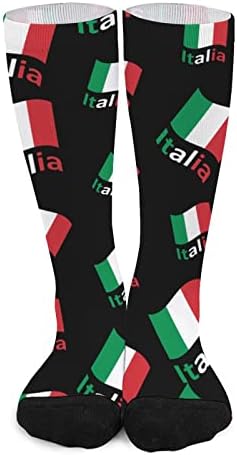 Италия Italia Чорапи С Принтом на Италианското знаме В Тона на цвета, Спортни Чорапи до коляно за Жени и Мъже