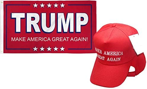 MWS 3x5 3 'x5' Trump Make Great America Червено и Make Great America Червено-Бяла Шапка Набор от Люверсов Двойна Фърмуер