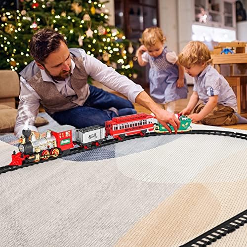 Комплект Влакове BELLOCHIDDO с Паровозом, Товарен Вагон, най-Дългата Следа за деца на 3-5 години, Електрически Игри Набор