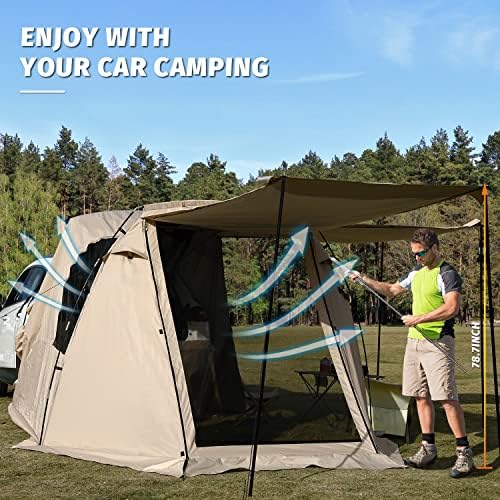 Автомобилна Палатка KAMPKEEPER спорт ютилити превозно средство, Тентовая Палатка с Навес на Задната врата за къмпинг,