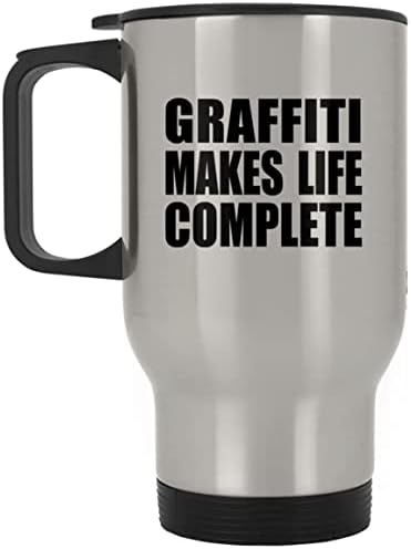 Дизайнерски Графити Допълват живот, Сребърен Пътна Чаша 14 грама, на Чаша от Неръждаема Стомана С Изолация, Подаръци