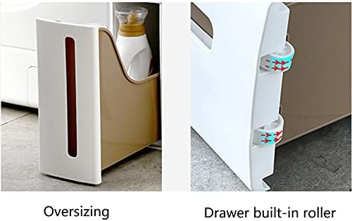 QFFL Тесен шкаф за баня, Пластмасов Накрайник стойка за съхранение, запазване на място, Многослойни Чекмеджета, Рафт-Органайзер