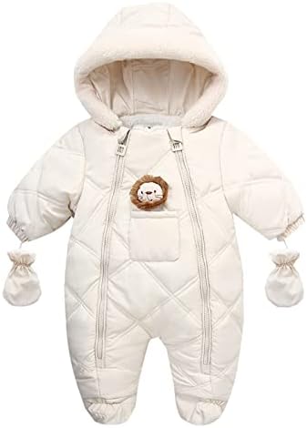 Qvkarw/ Зима Утепленное палто за малки момчета и Момичета, яке с качулка с Анимационни герои, Зимен Гащеризон с Ръкавици,