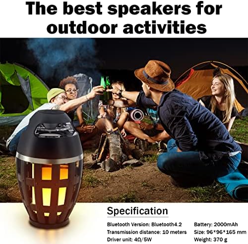 Улични Огнено Bluetooth говорители, Уникални 2 комплекта - 3 в 1, led фенерче, Преносима Стереодинамика с подобрен звук