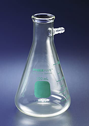 С Филтриращи колба от borosilicate стъкло Pyrexplus с пластмасово покритие със странична тръбичка, с капацитет 1000 ml