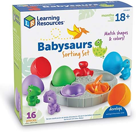 Обучителни ресурси, Определени за сортиране Babysaurs - 16 предмети, на възраст от 18 месеца Динозавър за деца, Играчки-фигурки