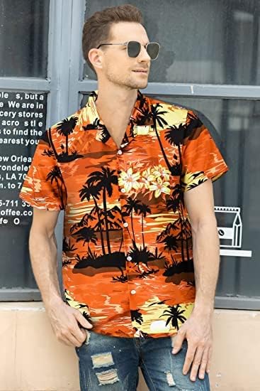 Cromoncent/ Хавайска Риза за мъже и момчета с Къс ръкав и Куба Яка, Летни Плажни Ризи за Тропическа Почивка