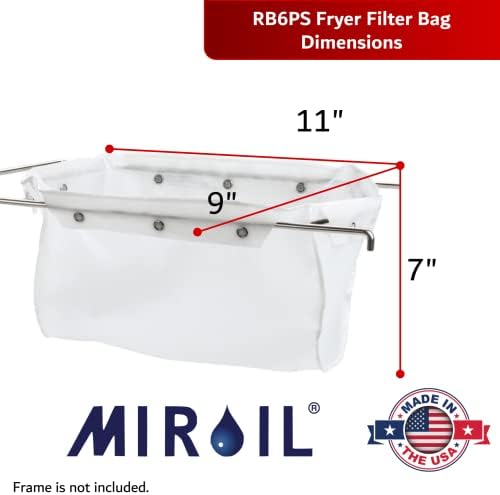 Торба-филтър за мазнина за фритюрници Miroil RB6PS EZ Flow, само пакет за подробности 12852, рамка в комплект не е включена,
