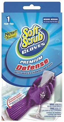 Ръкавици за дома Soft Scrub Premium Отбраната с белезници за отвеждане на водата, Средни, (опаковка от 2 броя)