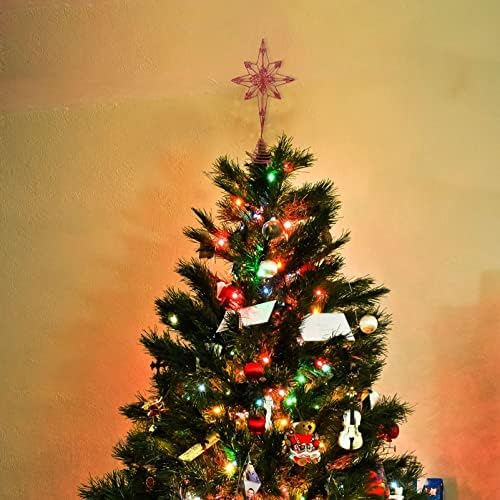 NUOBESTY Коледа Коледа в цилиндър Коледна Звезда Коледа в цилиндър От Блестящ Метал, Осветена коледно дърво Звезда, Навес