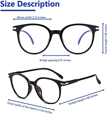 Сини Светозащитные Очила, Кръгли ретро очила с отблясъци за Работа, Игри, четене, гледане на телевизия 1 Опаковка