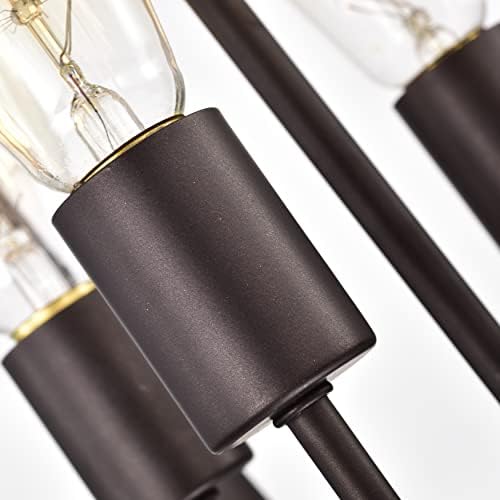 Клои Lighting IRONCLAD Industrial 4 Лампа, Настъргано Масло Бронзов Обърнат Окачен Тавана Лампа с Ширина 16 см