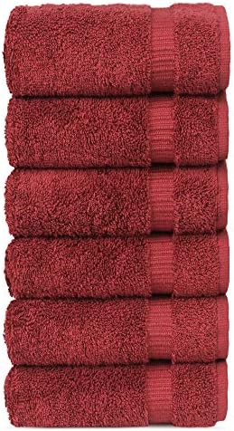 Турското спално бельо Chakir от памук Премиум-клас Турски кърпа за баня | 16 x 30 (Кърпа за ръце от 6 части - Клюквенное)