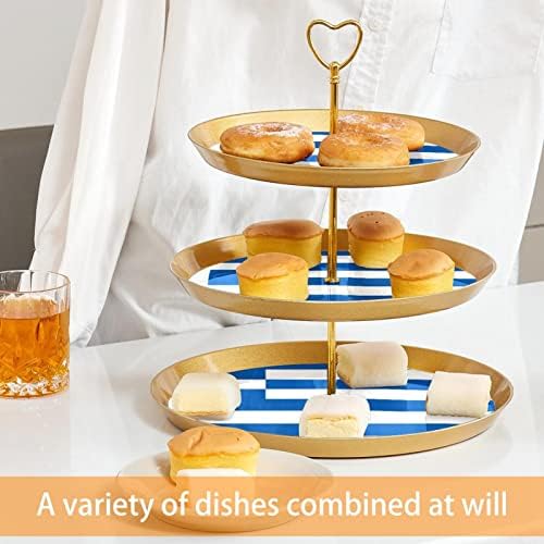 3-Нива Поставка за Торта, Кула за Показване на Гръцки Десерти, Пластмасова Кръгла Титуляр за Кифли, Сервировочный Тава