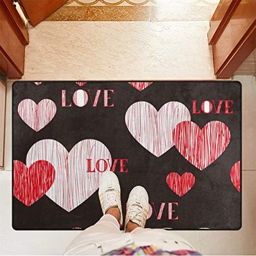 Mr.XZY Heart Голям килим за хол в Свети Валентин, Меки Детски Подложка за проследяването стъпки пълзи, Килим за Спалнята,