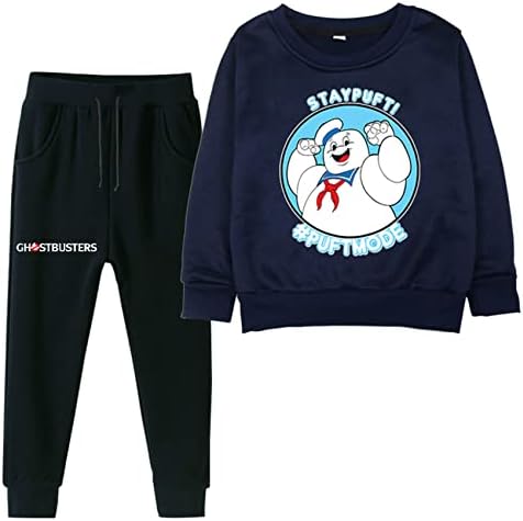 Костюм CIZun Kid Ghostbusters с руното толстовкой и Спортни Штанами - Графичен Пуловер с кръгло деколте